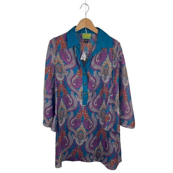 NEW Tracy Porter Paisley Tunic Mini Dress - Picture 1 of 5